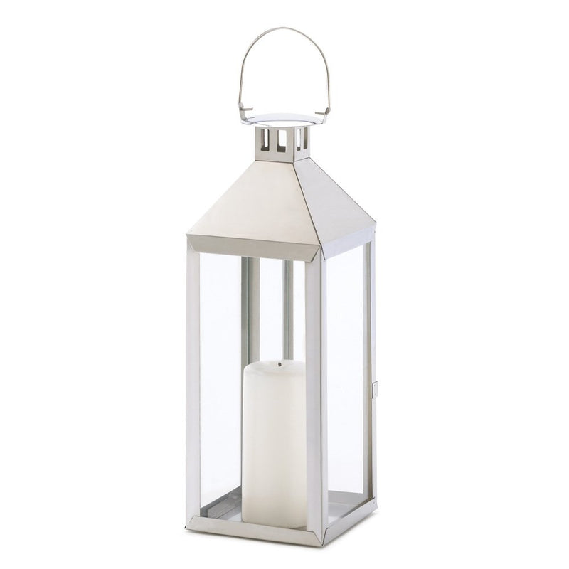 Gifts & Decor Silver Hurricane Hanging Candle Holder Lantern