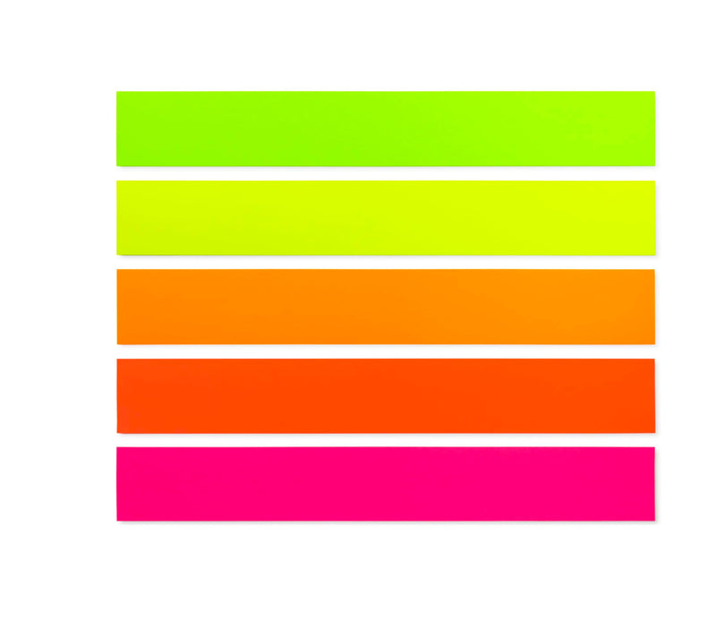 Hygloss Unruled Sentence Strips for Teachers-50, 5 Bright Neon Colors-3" x 22"-Perfect Classroom Supplies-Fluorescent Cardstock, Teacher Must Haves