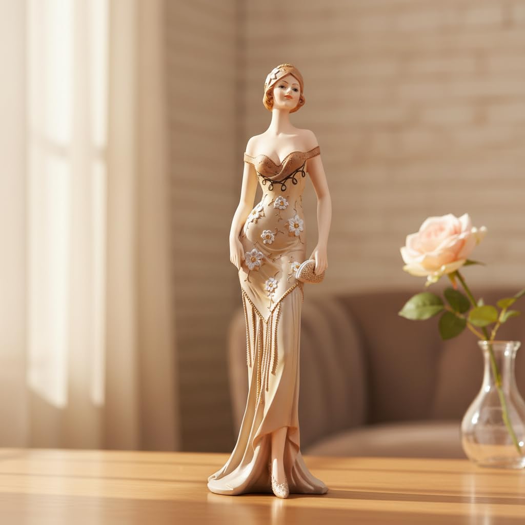 Comfy Hour Figurine, 13 Inch, Champagne, White