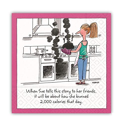 Funny Cocktail Napkins, Burned 2000 Calories - Paper Beverage Napkins, 5x5 Inch, 20 Count
