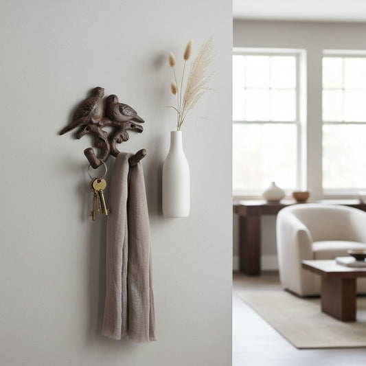 Comfy Hour 5.4 Inch Animal Bird Coat Hooks, Double Bird Key Holder