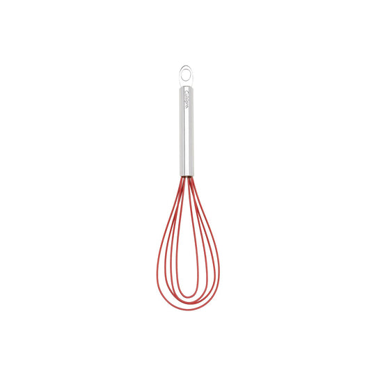 Browne & Co Cuisipro 10-Inch Silicone Flat Whisk, Red