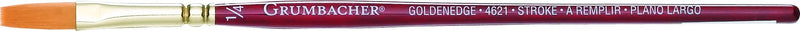 Grumbacher Goldenedge Golden Toray Stroke Watercolor Brush, Synthetic Bristles, Size 1/4" (4621.025)