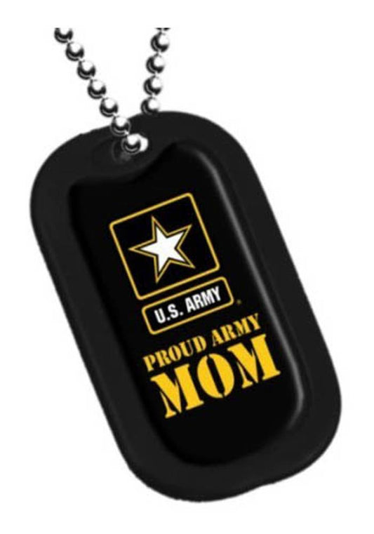 Eagle Crest Proud Army Mom dog tag with keychain