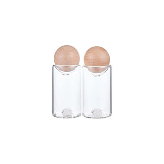 Santa Barbara Design Studio Food Shaker, 3.25" Tall, Glass/Beech Wood