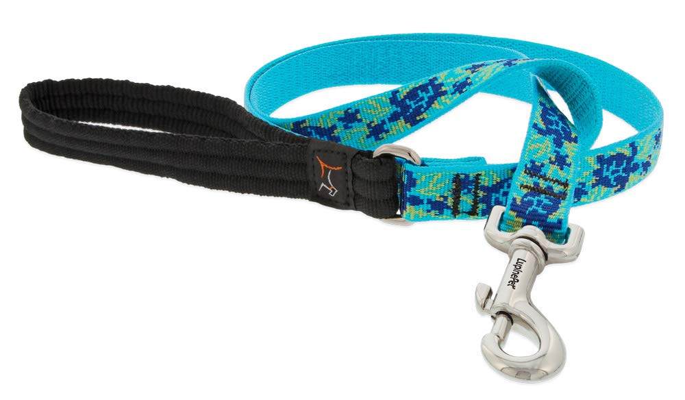 Lupine Pet Originals 3/4" Turtle Reef 4-Foot Padded Handle Leash for Dogs