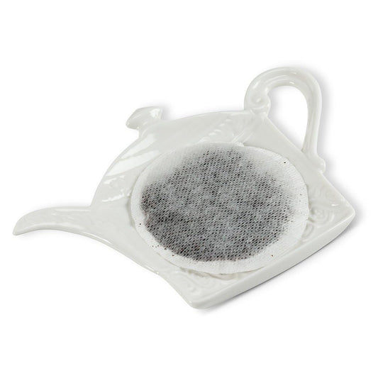 Abbott Collection  Blanc Teapot Tea Bag Holder, White, 5 inches W