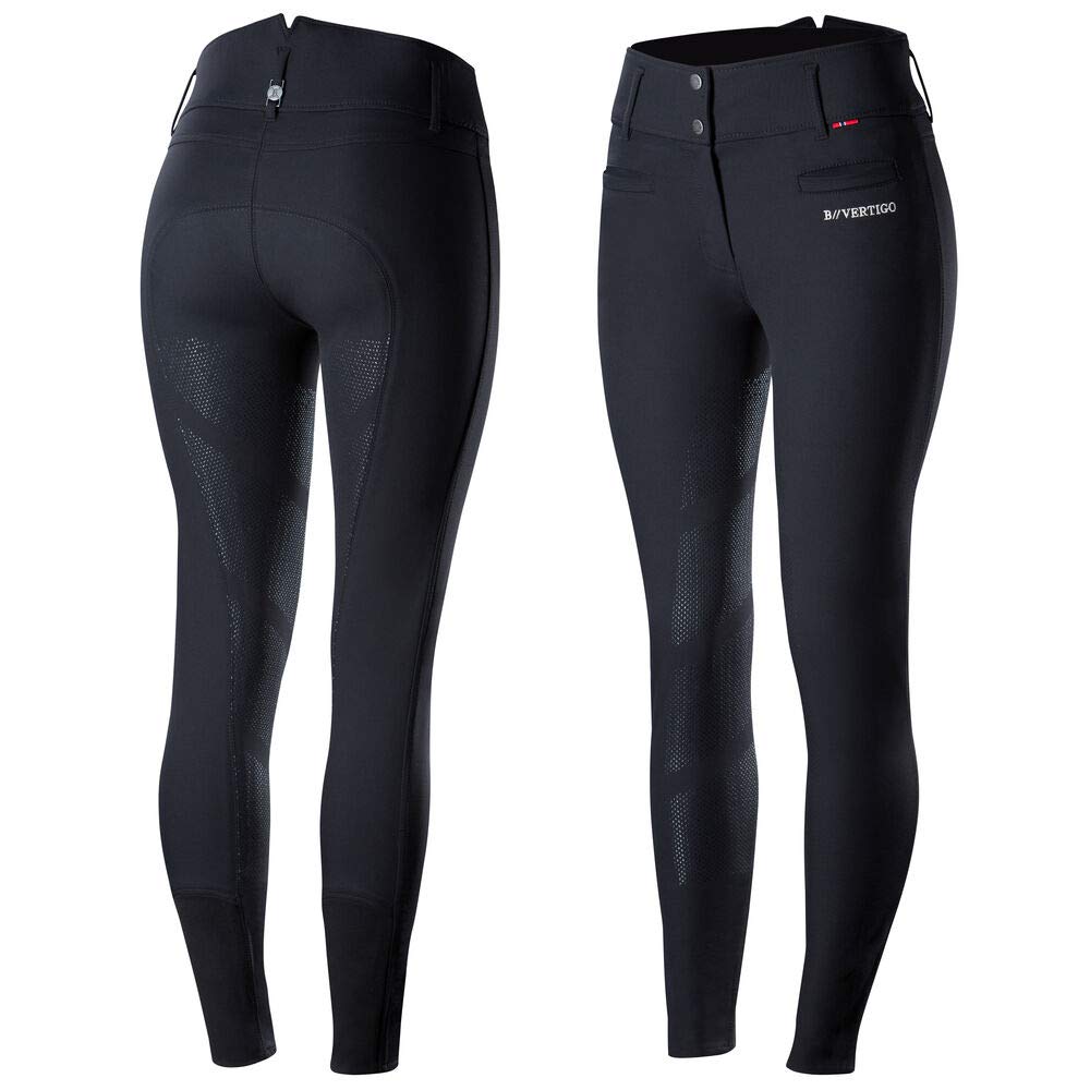 B Vertigo Women's Tiffany Silicone Full Seat Breeches Black 32