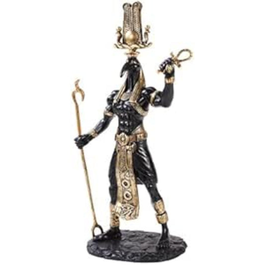 Pacific Trading Giftware Black Thoth Egyptian God Golden Accents Statue 12 inches Tall