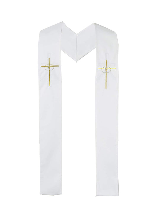 Creative Brands Autom Reversible Baptismal and Wedding Stole, White, One Size
