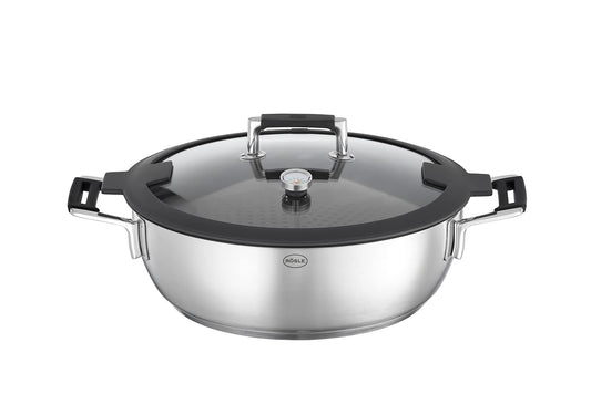 Rösle SILENCE PRO Cookware Collection 11 in. Stainless Steel Aroma Steamer with Non-Stick Coating
