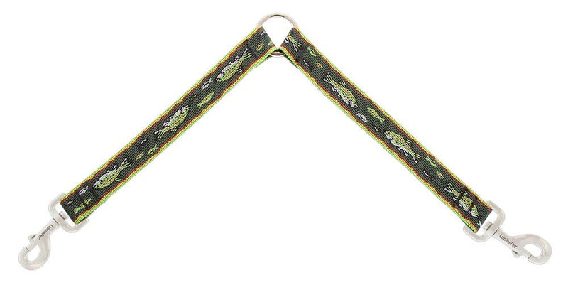 Coupler for Walking Two Medium or Larger Dogs Together, 1" Wide Brook Trout Design by Lupine, 24" Long