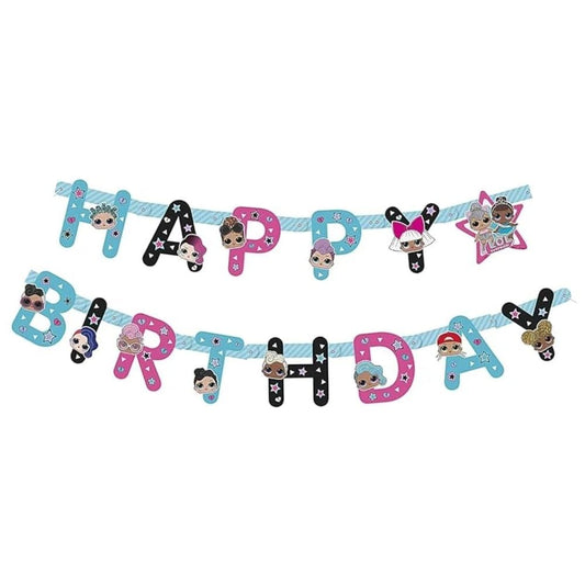 Unique Industries Unique Party 20911 Birthday Banner-1.82 m-LOL Surprise Party, Multicolour