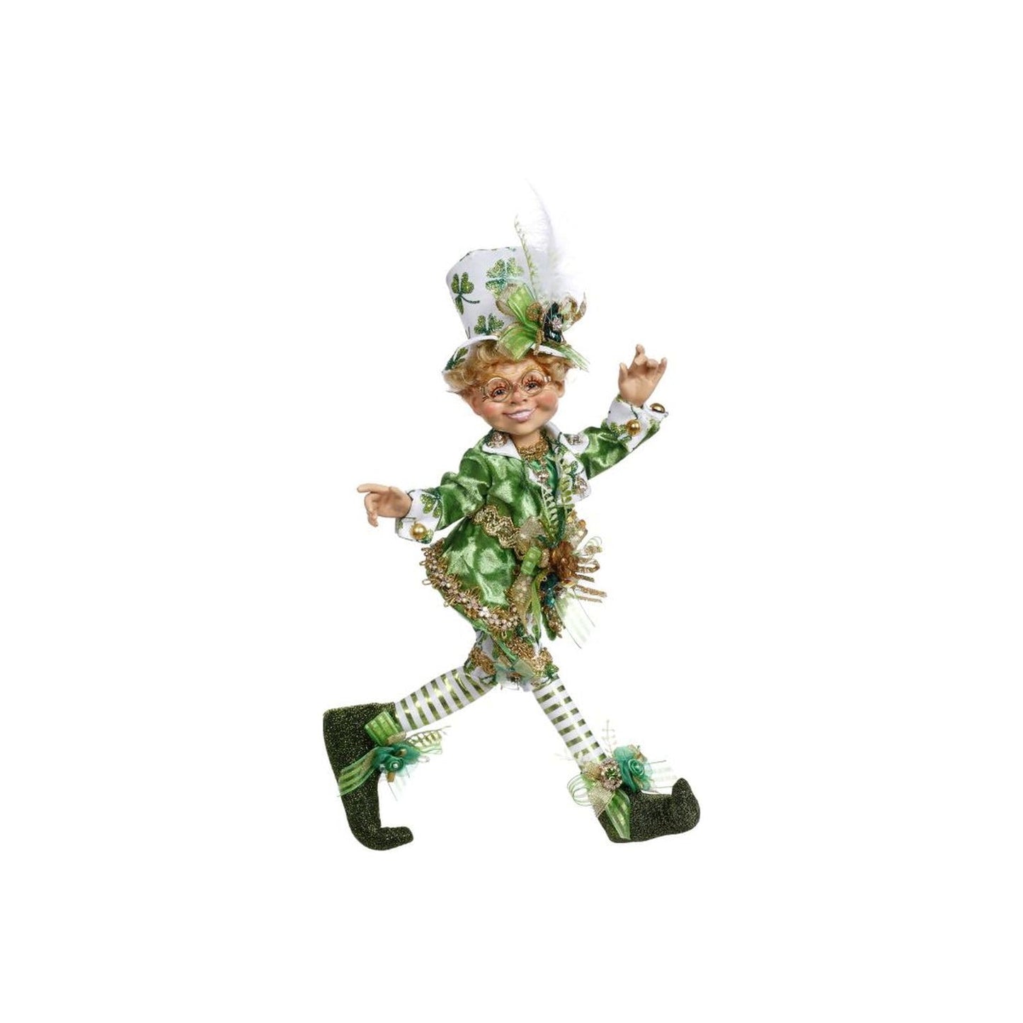 Mark Roberts Spring 2024 Shamrock Elfin Figurine, Small - 14.5 Inches
