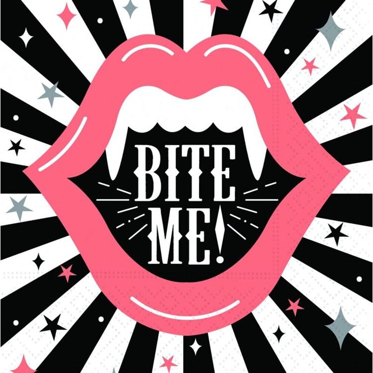 DESIGN DESIGN Bite Me Beverage Napkin, Party Supplies