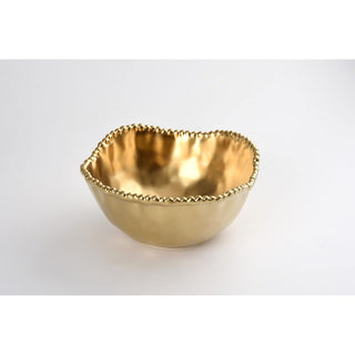 Pampa Bay Dishware Bowl, 8.5 x 4 Inch, Matte Gold Tone