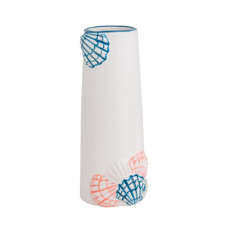 Mud Pie Vase, 5 1/4" x 2 1/4" dia, Shells