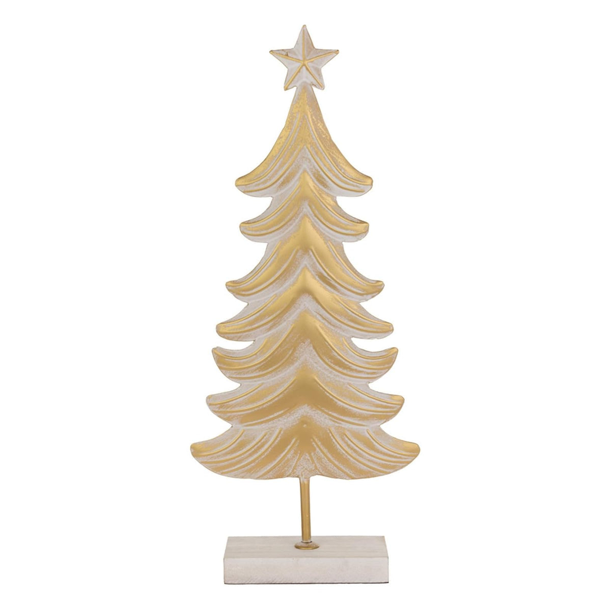 Boston International Sculpture, Large, Metal White & Burnished Gold Tree