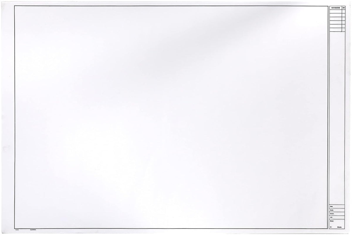Clearprint Vellum Sheets with Architect Title Block, 24x36 Inches, 16 lb., 60 GSM, 1000H 100% Cotton, 10 Sheets/Pack, Translucent White (10211228)