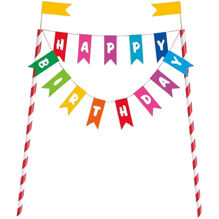 Unique Industries Rainbow Birthday Cake Banner