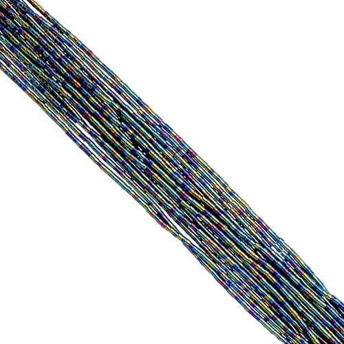 John Bead 23g Cylin Beads Black AB 11/0 Glass Cylindrical Seed Beads for Jewelry Bracelets Necklaces Earrings Making Embroidery