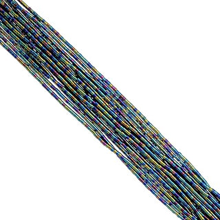 John Bead 23g Cylin Beads Black AB 11/0 Glass Cylindrical Seed Beads for Jewelry Bracelets Necklaces Earrings Making Embroidery