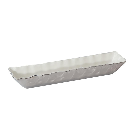 Certified International Cracker Tray, 13-inch Length, SIlver Coast, For Everyday Use, Kitchen Accessories, Party Celebration
