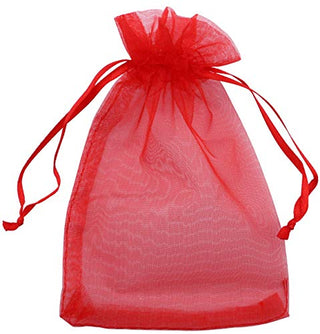 Allgala 100 Count Orangza Gift Party Favor Bags with Drawstring-4x6 Inch-Red-PF53105