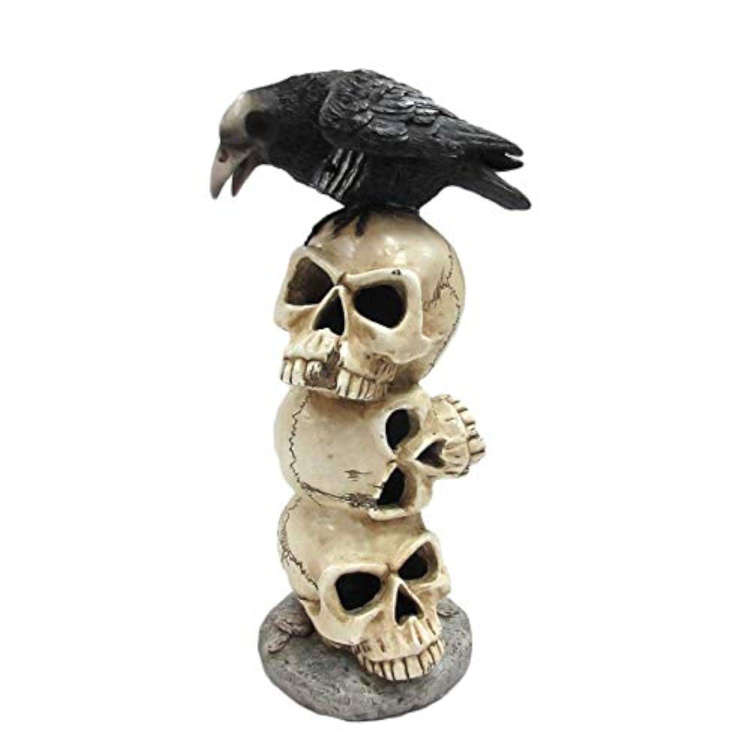Pacific Trading Giftware Raven Sitting on Top of LED Lighted Skulls Halloween Decoration Collectible Figurine