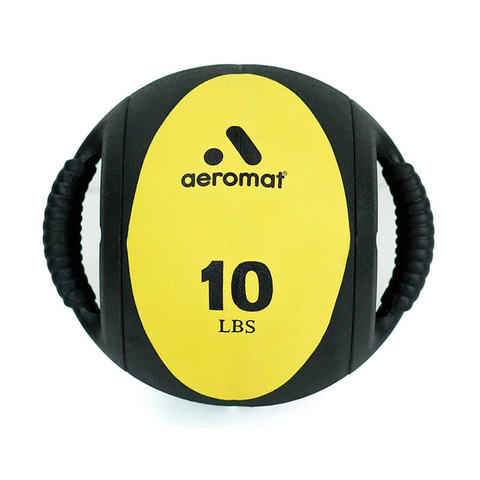 AGM Group Aeromat Dual Grip Power Medicine Ball, 9cm/10-Pound, Black/Yellow