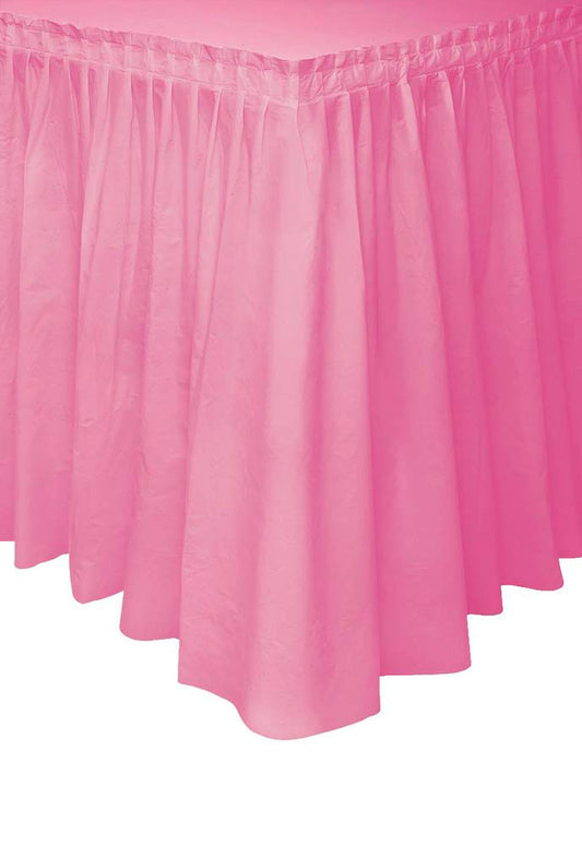 Unique Industries Hot Pink Plastic Table Skirt, 29" x 14ft.