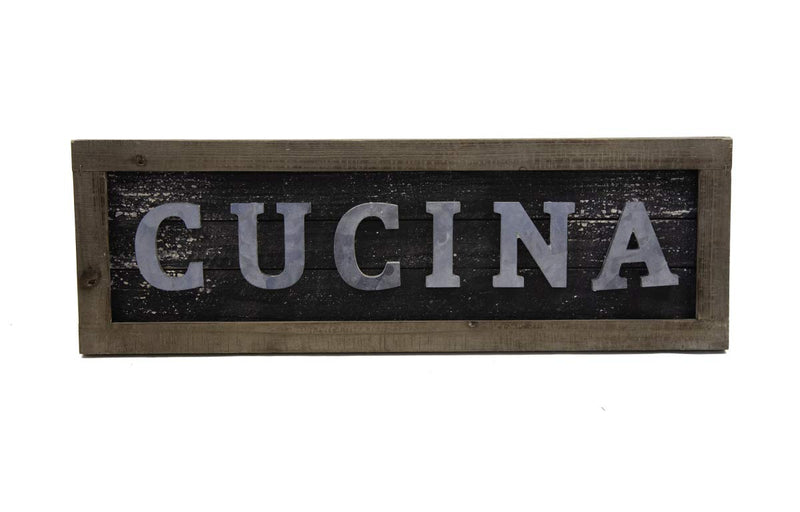 Designstyles Vintage Kitchen Decor Plaques - Cucina Italian Decorative Wooden Wall and Door Signs - Classic Housewarming and Hostess Gifts - Stylish Urban Chic Design