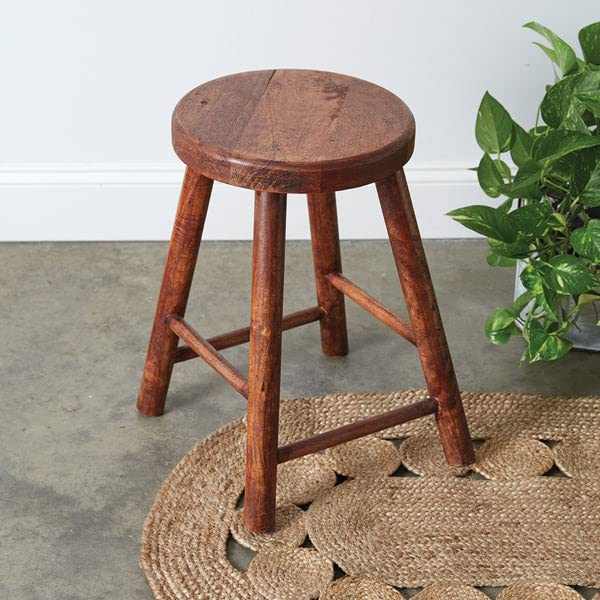 CTW Home Collection 370406 Vintage-Inspired Polished Wooden Stool