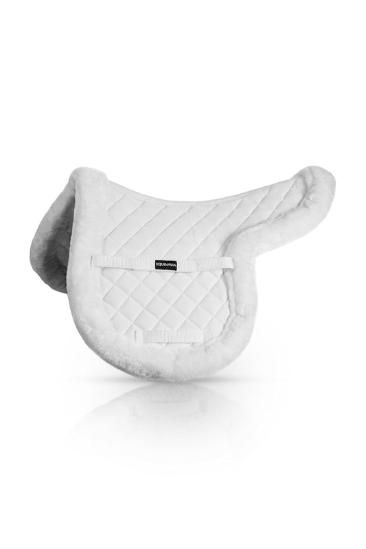 Equinavia Eidsvoll Shaped Show Saddle Pad with Fleece Trim - White - M