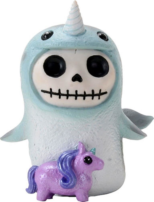 Pacific Trading SUMMIT COLLECTION Furrybones Whally Signature Skeleton in Narwhal Costume with a Toy Unicorn