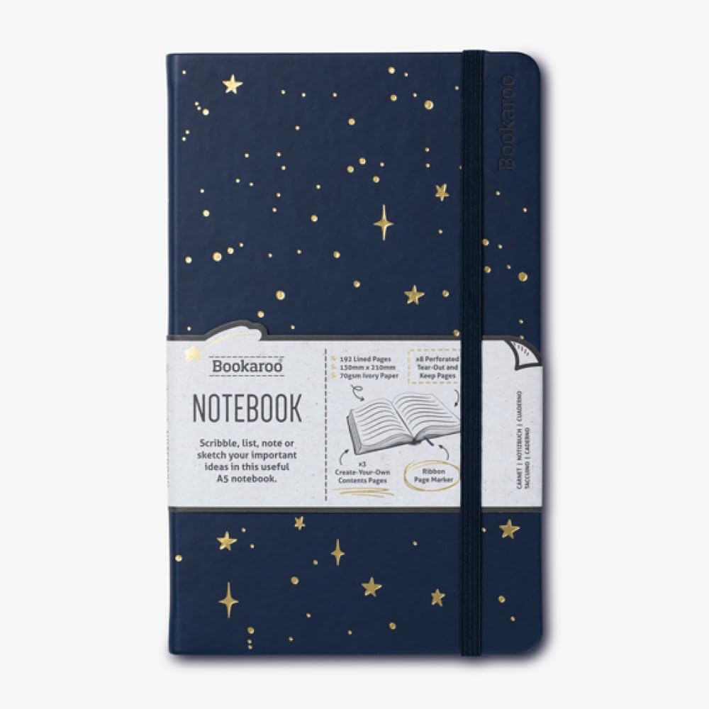 IF Blank Book, a5, Dark Blue/Gold