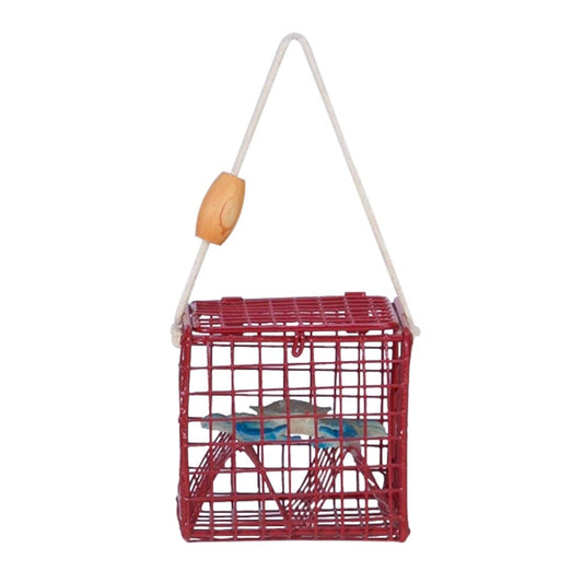 Beachcombers Crab Trap Christmas Ornament with Metal Blue Crab Inside