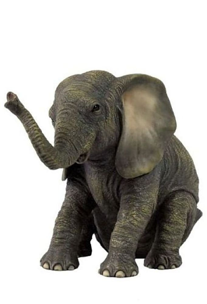 Unicorn Studio Veronese Design Baby Elephant Sitting Animal Figurine 6.125" H