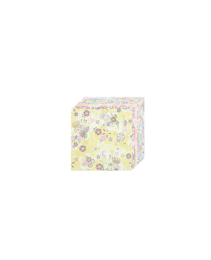 Yasutomo Origami Paper- Pastel Yuzen Patterns Pack of Ten 5-7/8 Inch Sheets
