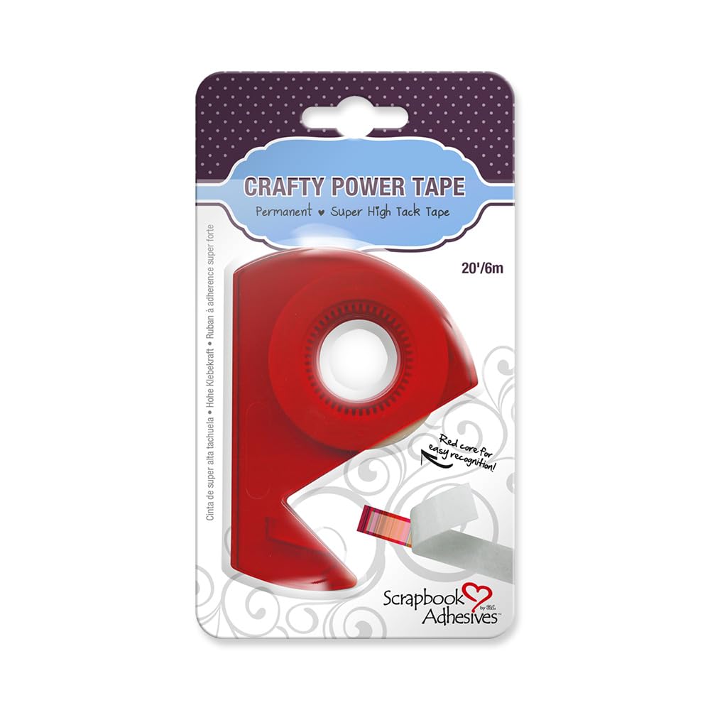 Scrapbook Adhesives by 3L 3L Scrapbook Adhesives Crafty Power Tape with Dispenser, 1/4-Inch, 20 Feet