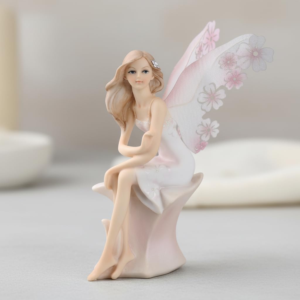 Comfy Hour 7.4 Inch Fairy Statue, Sitting Spring Fairy Figurine