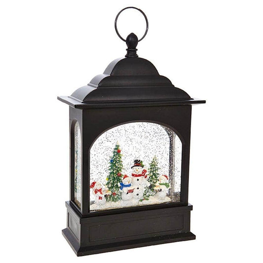 RAZ Imports Snowman Caroler Lighted Water Lantern Musical 11 Inch Lighted Christmas Snow Globe with Swirling Glitter