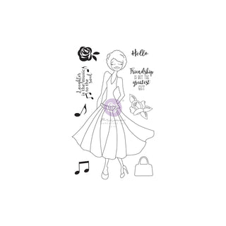 PRIMA MARKETING INC Rubber Stamp, Julie N Doll Stamp - Kamirah - 9 pcs, Multicol