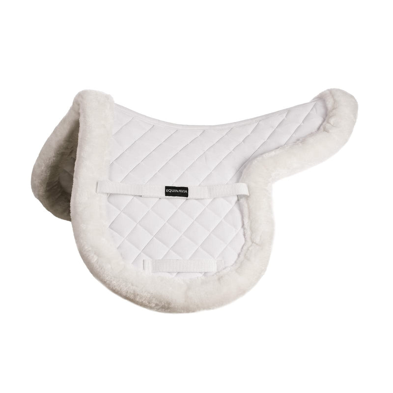 Equinavia Eidsvoll Shaped Show Saddle Pad with Fleece Trim - White - S