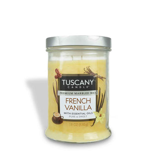 Langley Empire Candle Tuscany, Mottled, Bronze Lid, 18-Ounce, French Vanilla
