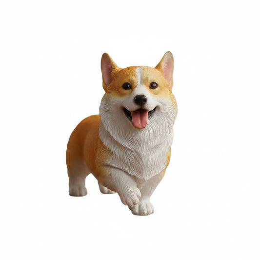 Comfy Hour Doggyland Collection, Miniature Dog Collectibles 6 Standing Welsh Corgi Dog Figurine, Realistic Lifelike Animal Statue Home Decoration, Yellow