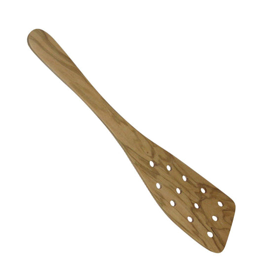 Browne & Co Berard Olive-Wood Handcrafted Curved Spatula with Holes