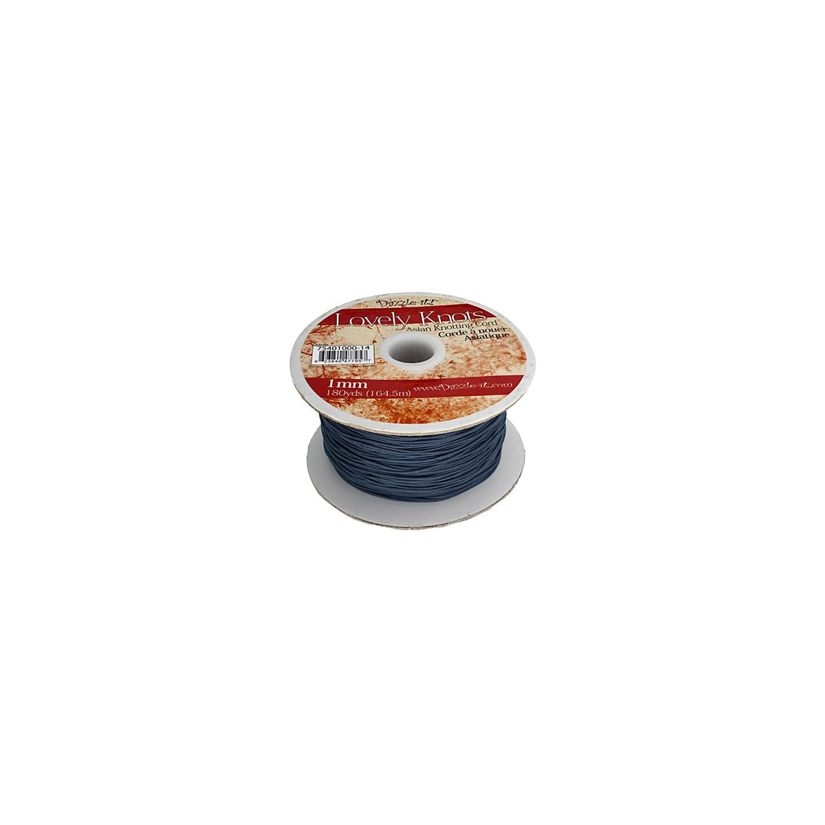 John Bead Thread Cord, 1mm x 180yds, Navy Blue