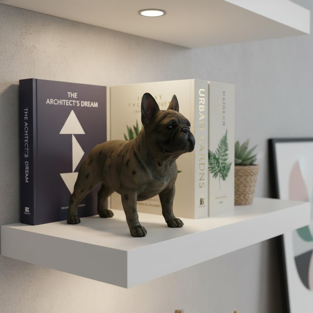 Comfy Hour Doggyland Collection, Miniature Dog Collectibles 6 Standing French Bulldog Figurine, Realistic Lifelike Animal Statue Home Decoration, Brindle, Polyresin