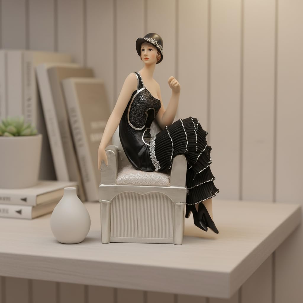 Comfy Hour 10 Inch Victorian Figurine, Vintage Lady Statuette